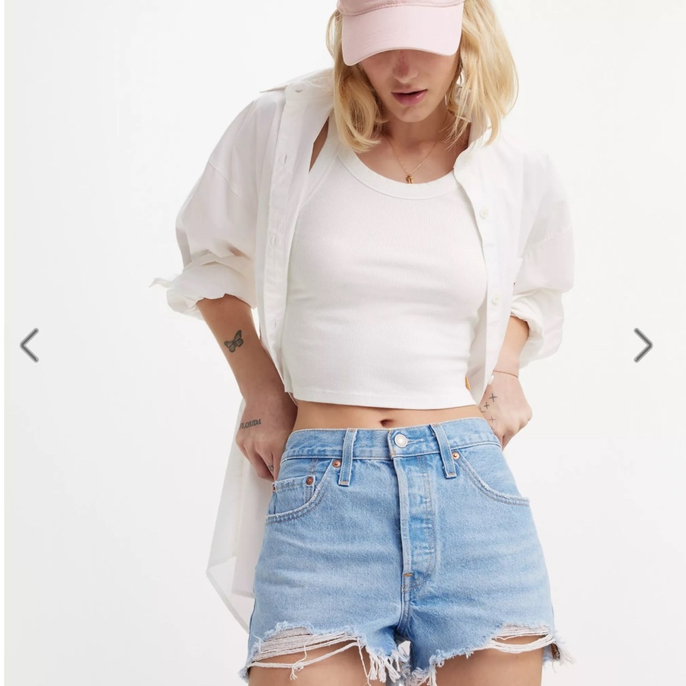 Levi 501 Light Blue Denim Women's Shorts